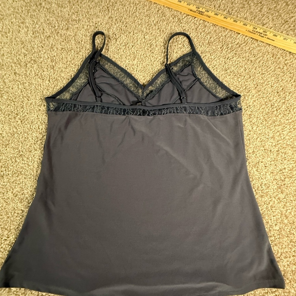 White House Black Market Blue/Gray Lace Cami Tank Top – Size M